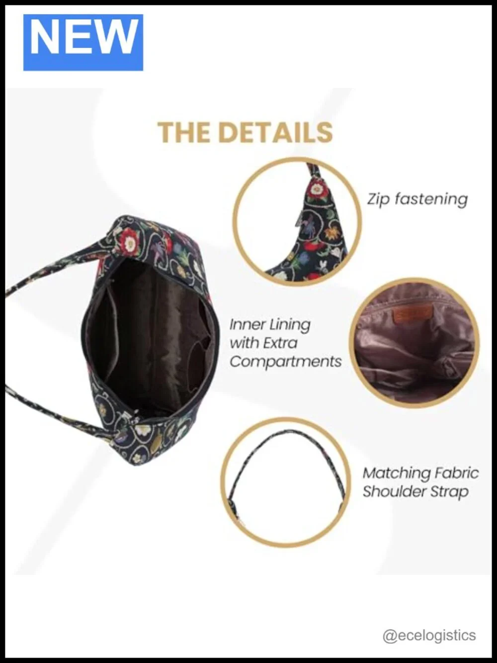 Woven Tapestry Hobo Shoulder Bag Slouch Purse Women